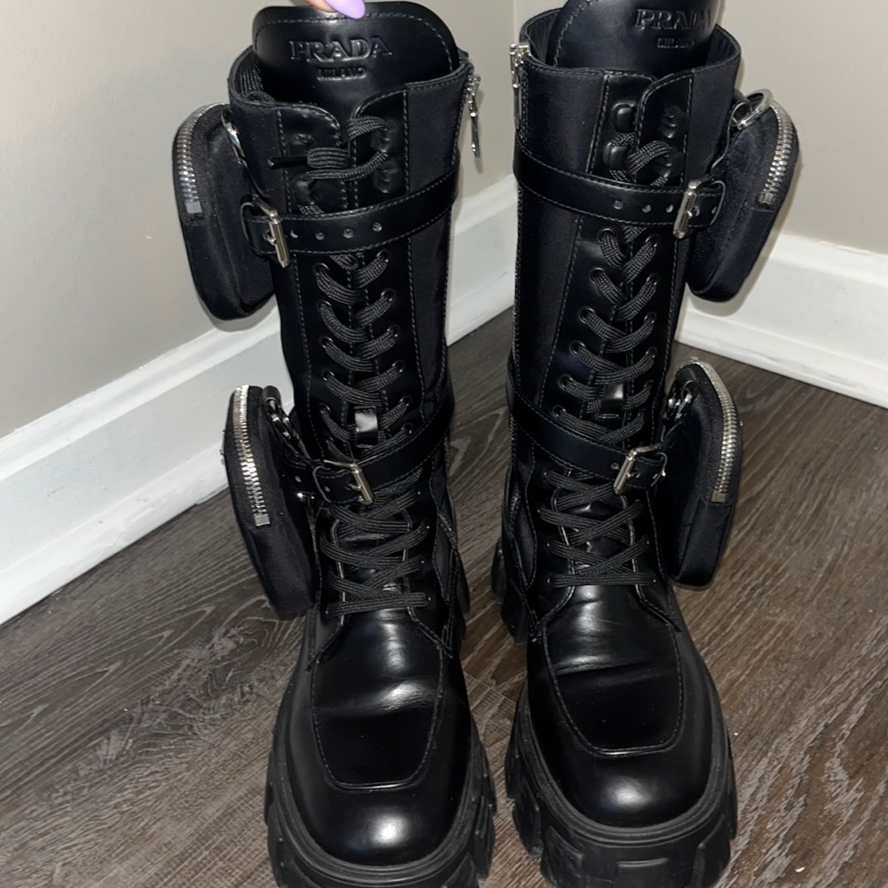 Prada Monolith Boots. PRICE FIRM